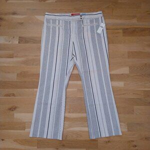 NWT Anthropologie Cartonnier Charlie Striped Crop Flare Pants Size 12 runs small